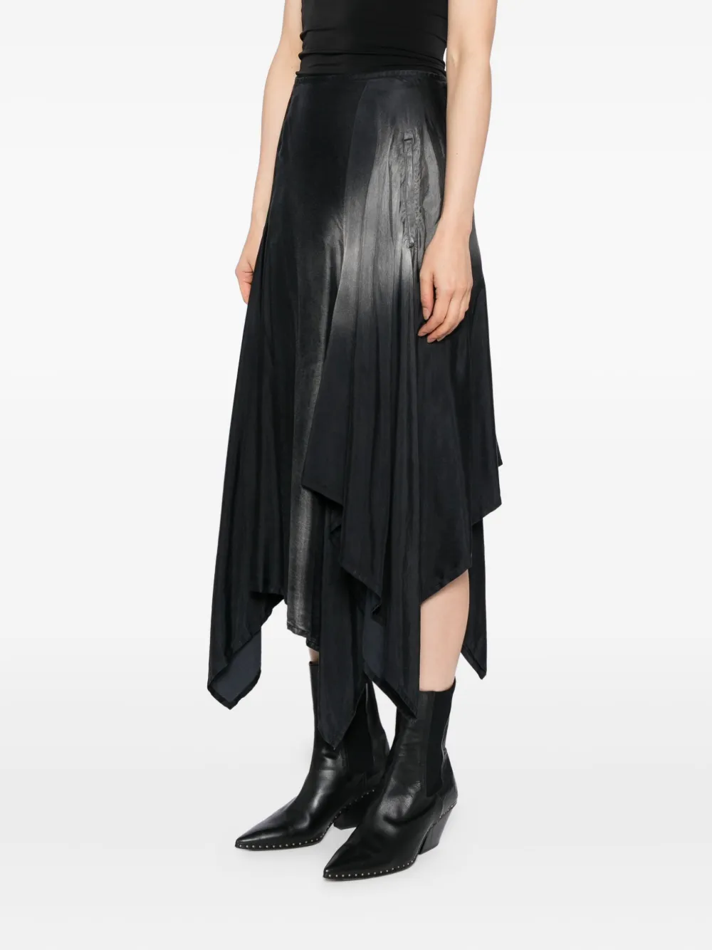 Yohji Yamamoto asymmetric mid skirt Grijs