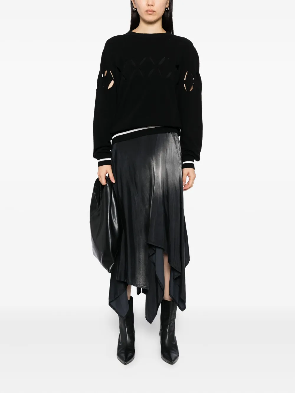 Yohji Yamamoto asymmetric mid skirt - Grijs