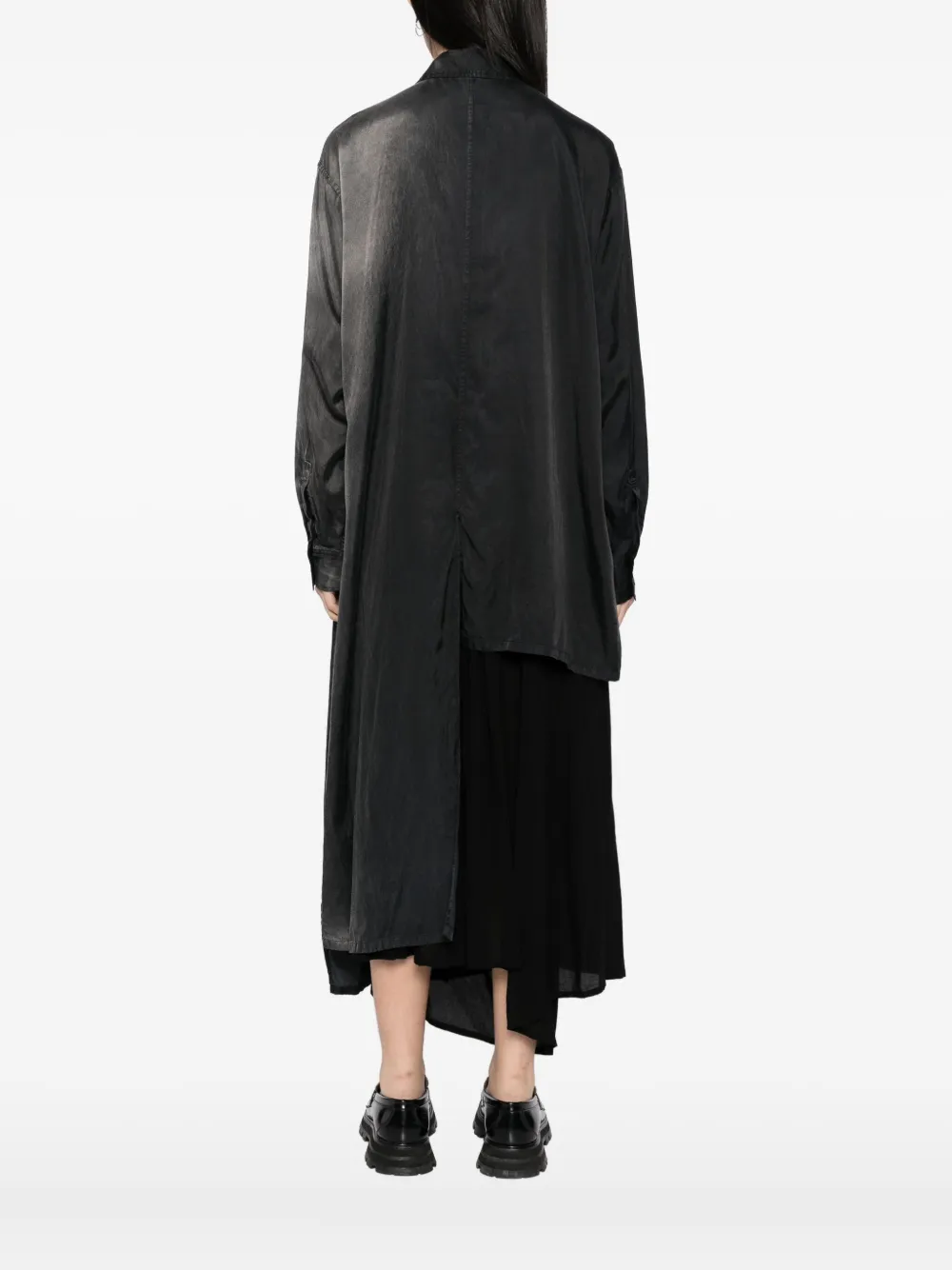 Yohji Yamamoto Blouse met asymmetrische afwerking Grijs