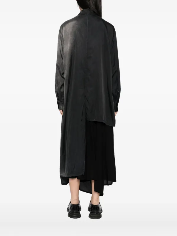 h♡ Yohji Yamamoto asymmetric-hem Shirt | Grey | FARFETCH CA