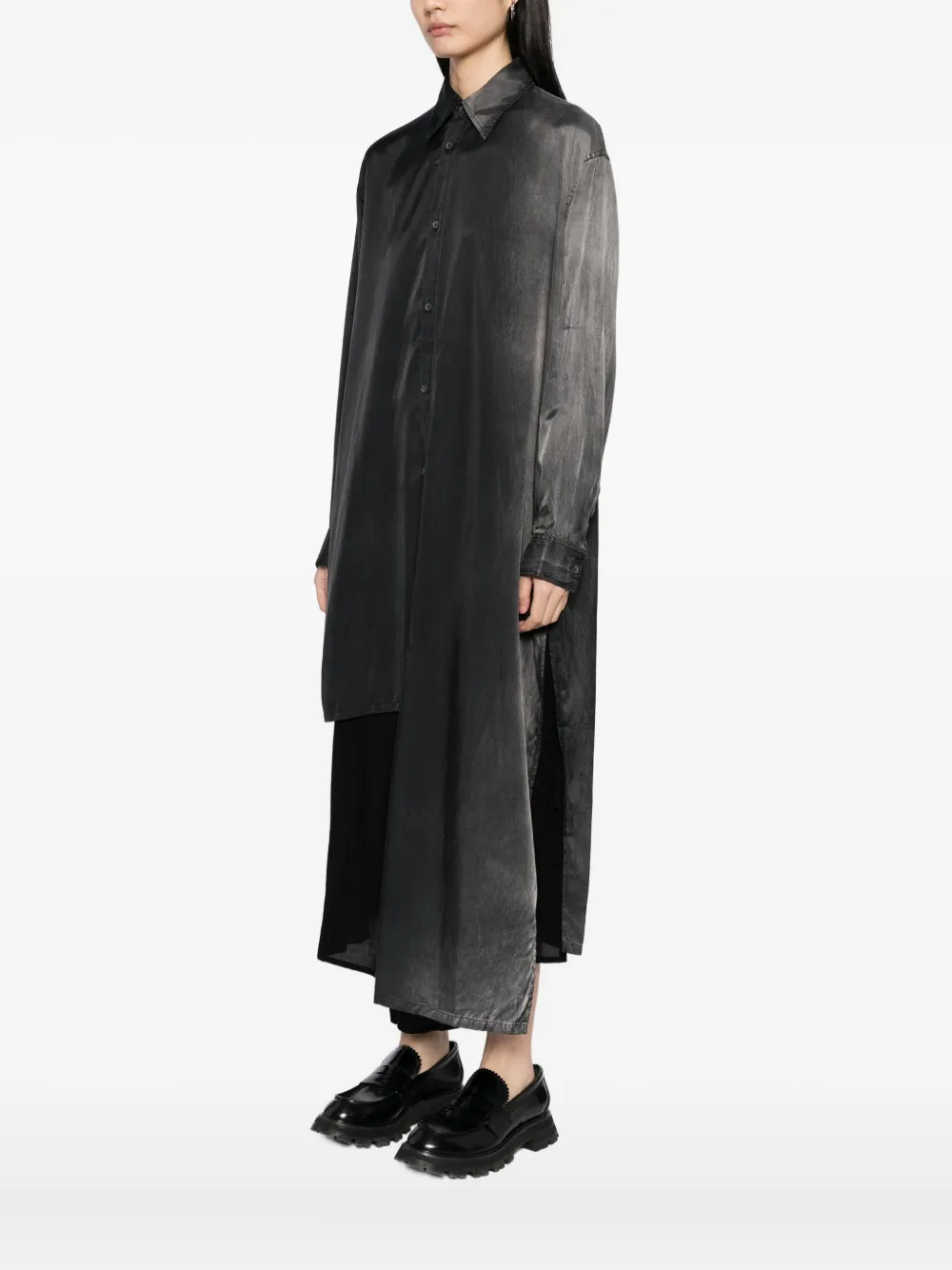 Yohji Yamamoto Blouse met asymmetrische afwerking Grijs