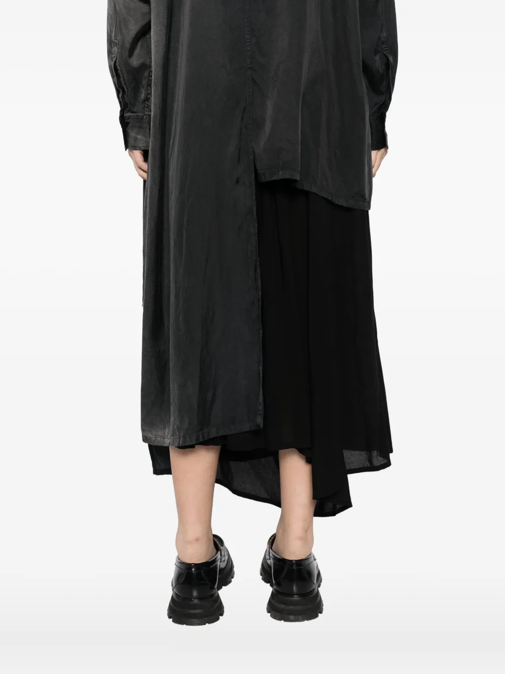 Yohji Yamamoto Blouse met asymmetrische afwerking Grijs