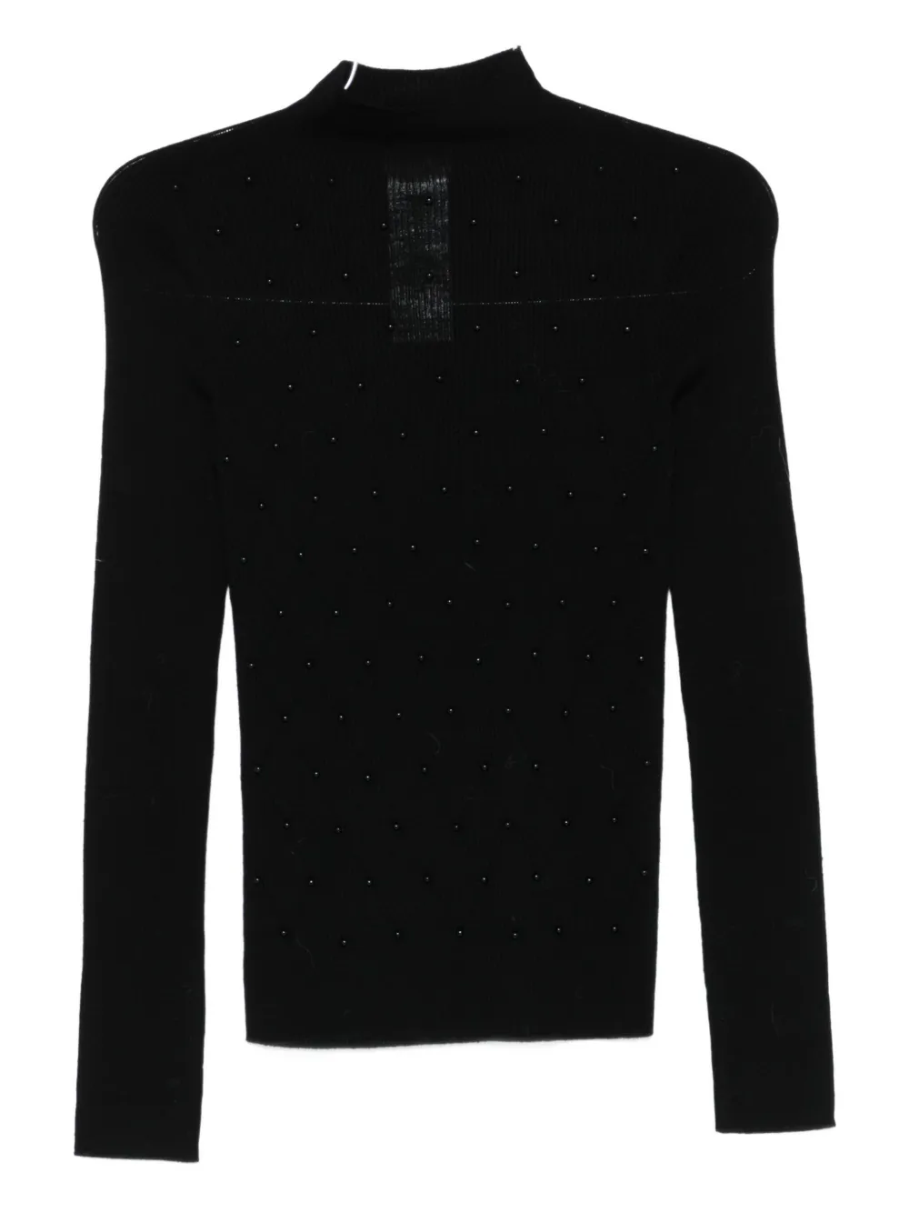 ribbed high-neck sweater
