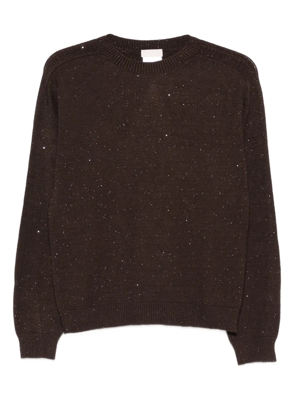 glitter-detail crew-neck sweater