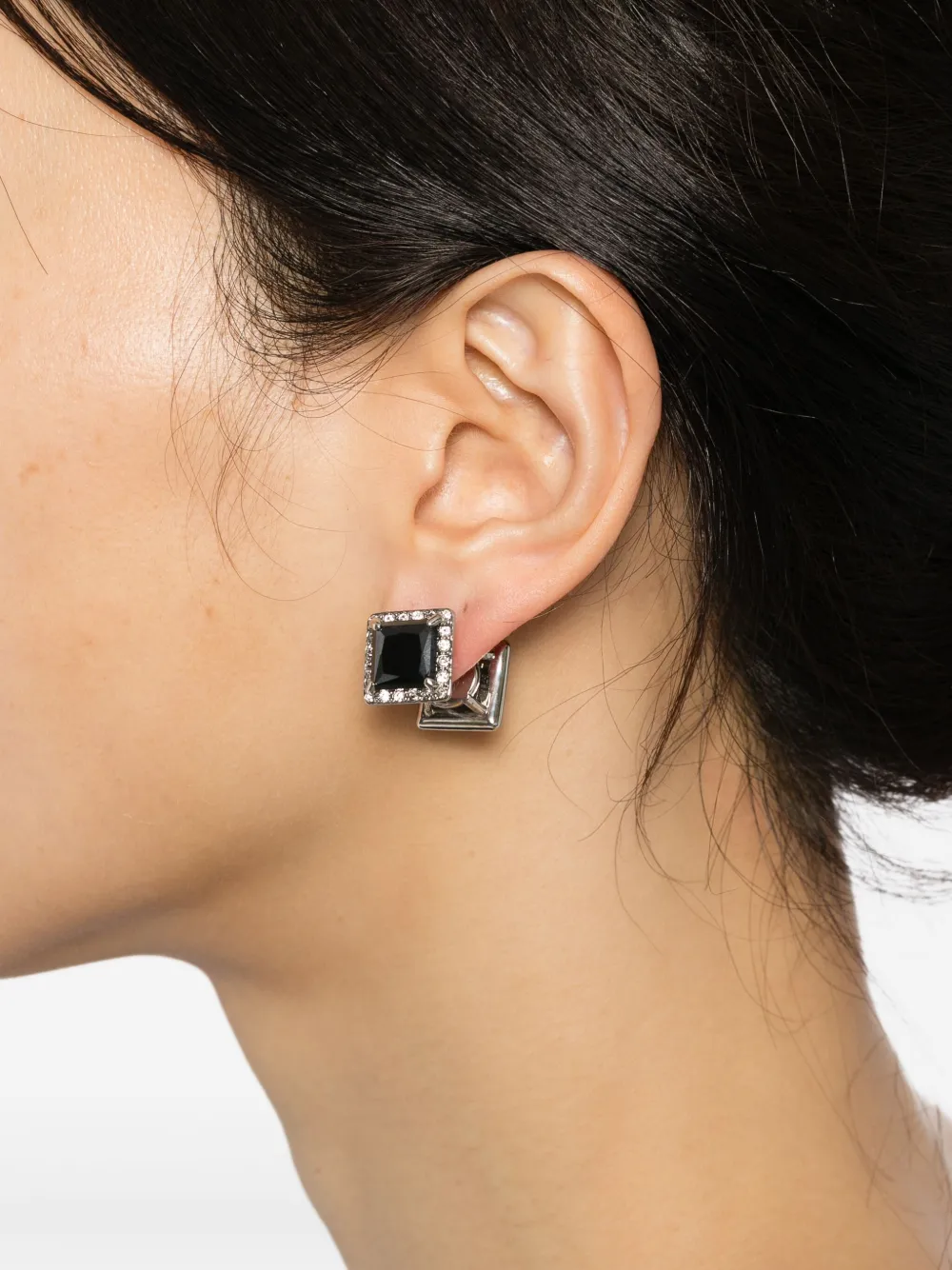 Balenciaga Oorbellen met vierkante stenen - Zilver