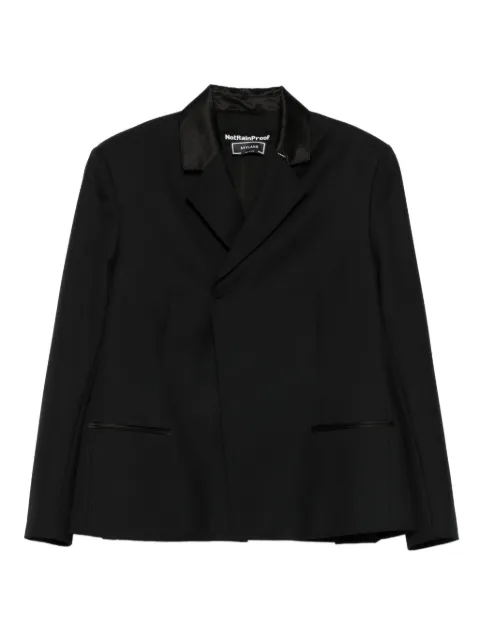 STYLAND velvet-collared wool jacket