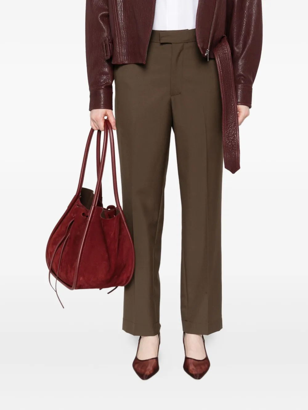 STYLAND Geplooide broek Bruin