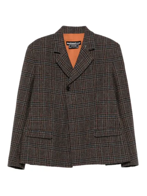 STYLAND check-pattern wool blazer