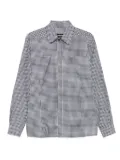 STYLAND gingham-check cotton shirt - Black