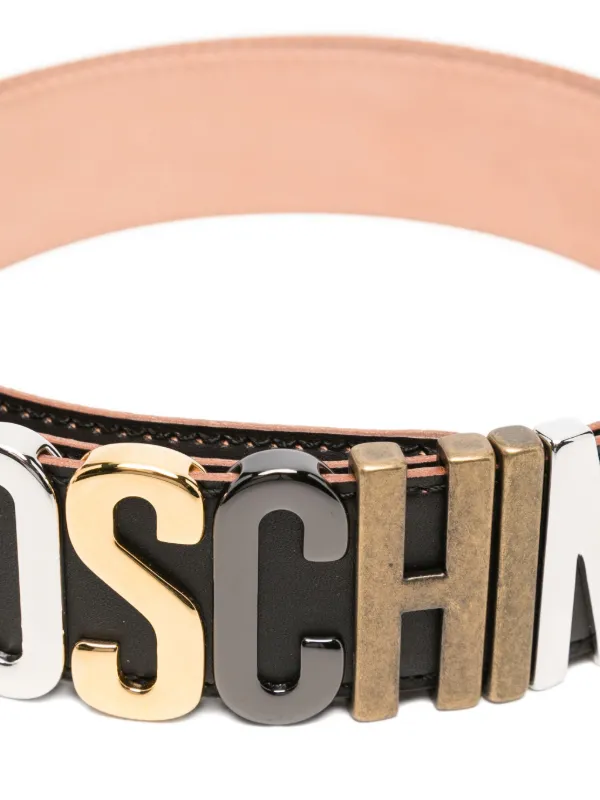 Moschino logo-lettering Belt | Black | FARFETCH display picture 1