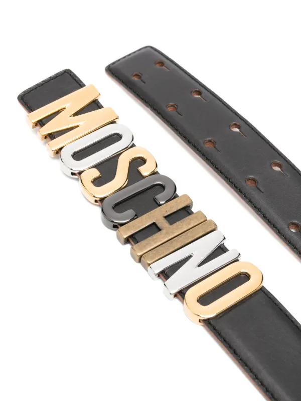 Moschino logo-lettering Belt | Black | FARFETCH display picture 3
