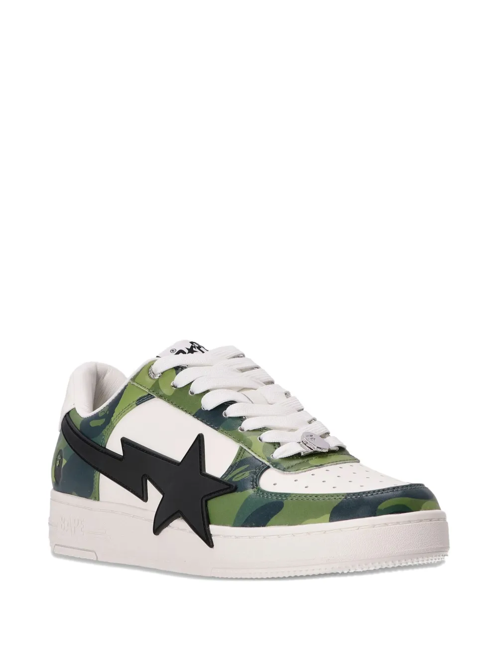 A Bathing Ape Camouflage Star Sneakers In Multi