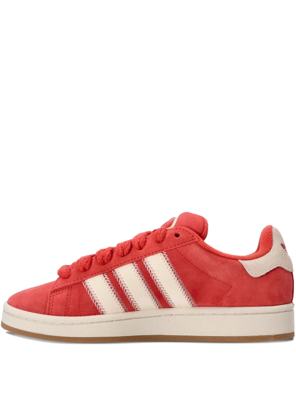 Adidas Originals suede leather three-stripe sneakers Red