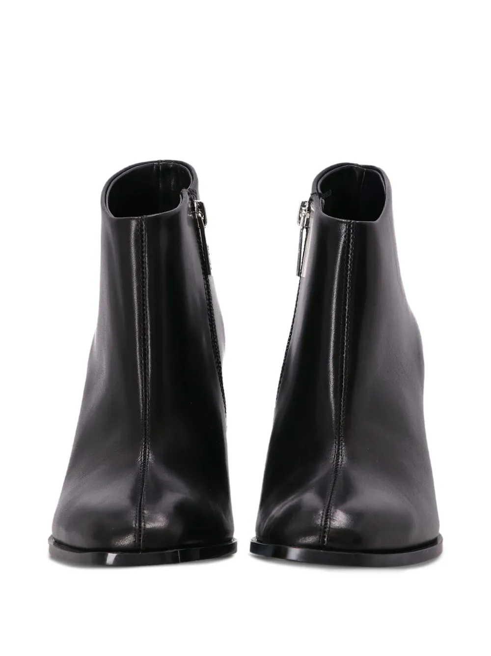 Karl Lagerfeld Ikon Karl leren enkellaarzen met hak Zwart