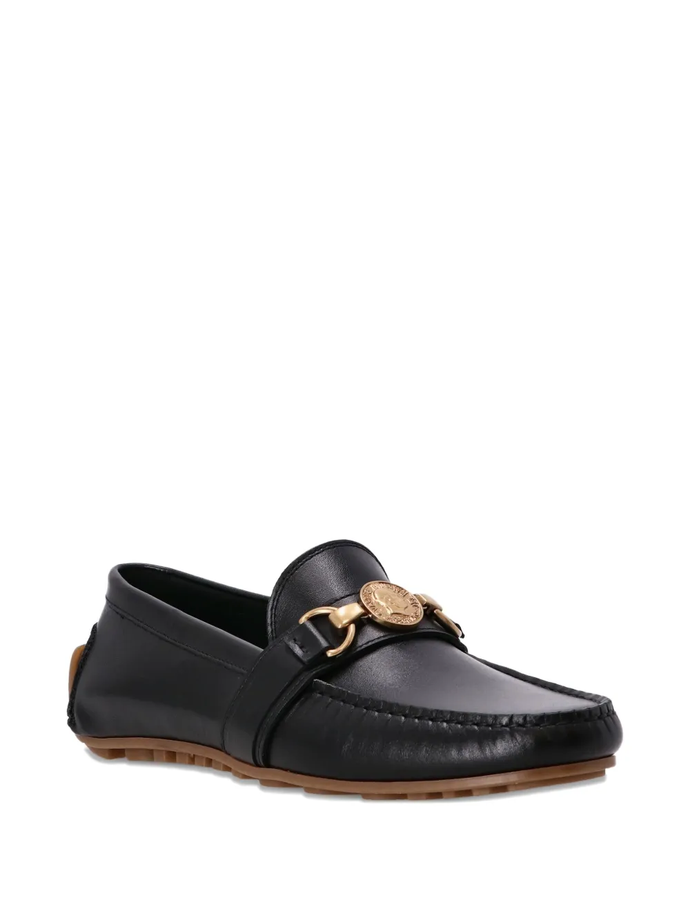 Moschino Leren loafers met medaillon - Zwart