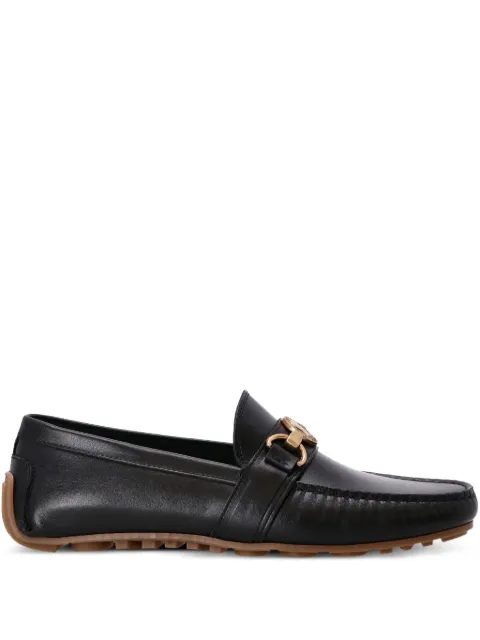 Moschino leather medallion-detail loafers