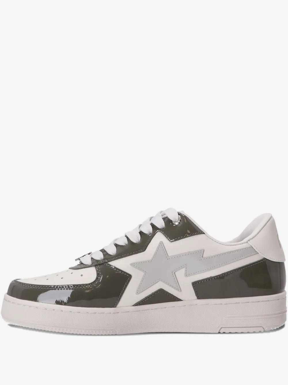 A BATHING APE® STA logo-patch leather sneakers | Grey | Image 1