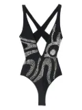 PUCCI embellished cross-back swimsuit - Black