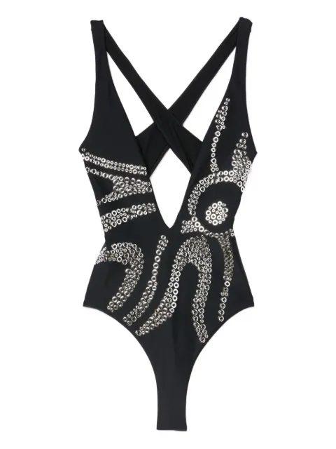 PUCCI embellished cross-back swimsuit