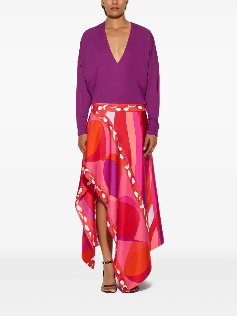 PUCCI Pesci print asymmetric dress - Paars