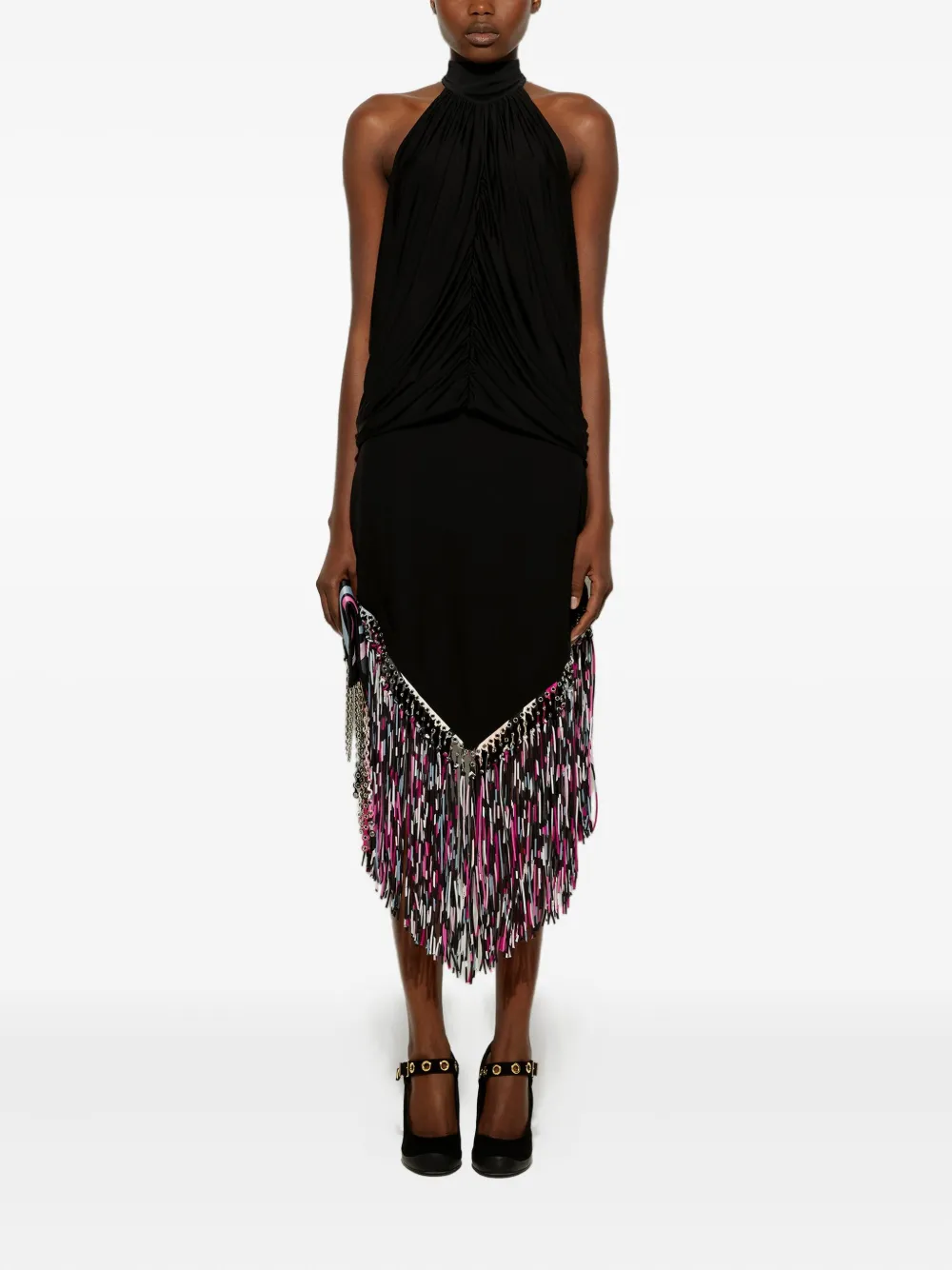 PUCCI draped turtleneck top - Zwart