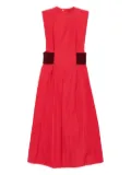 Toga button-slit dress - Red
