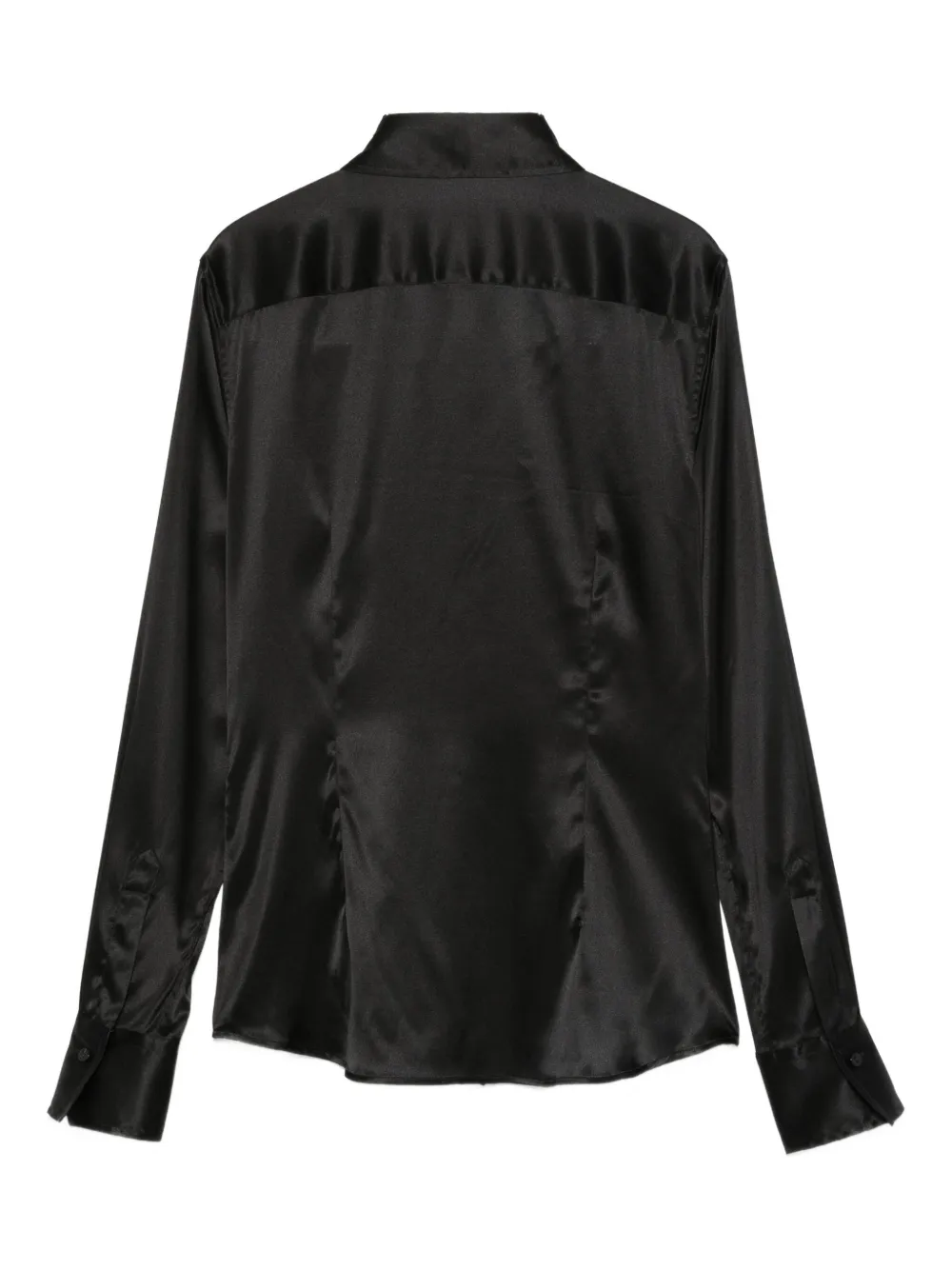 Xacus satin button-down shirt - Zwart