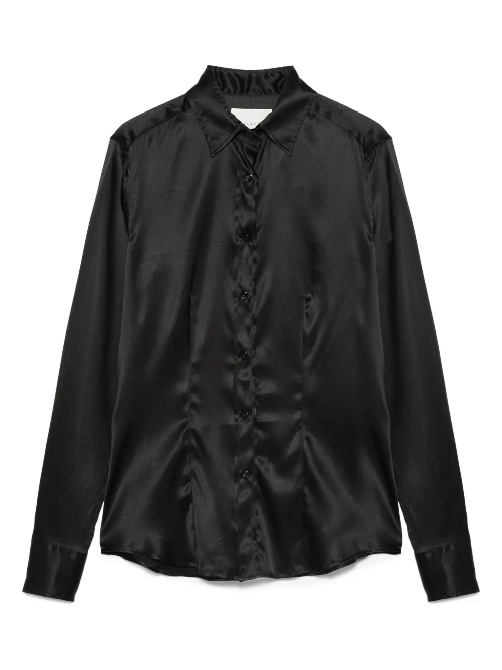 satin button-down shirt