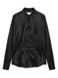 Xacus satin button-down shirt - Black