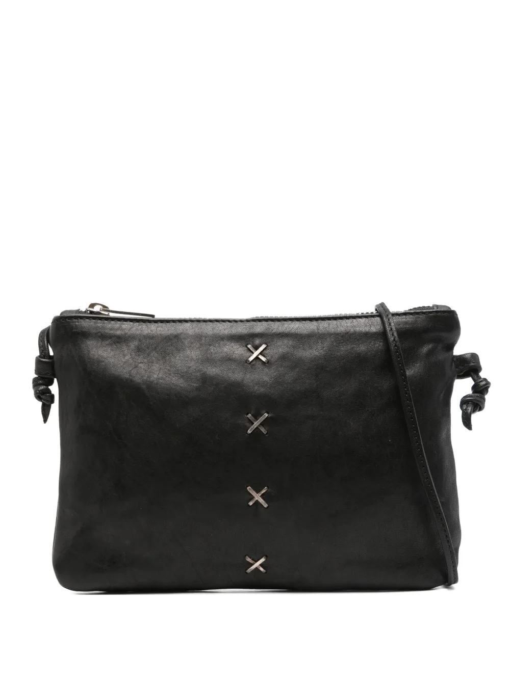 leather cross-stitch satchel
