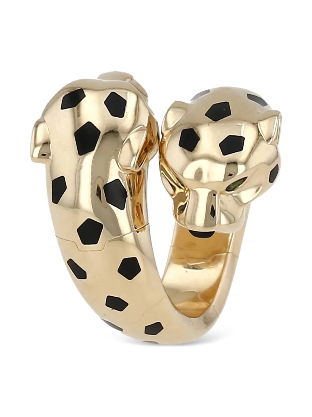 18K yellow gold Panther Tsavorites ring