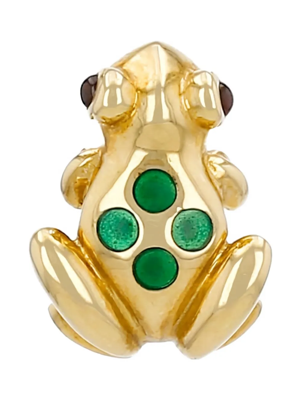 Pre-owned Cartier 18k Yellow Gold Ruby And Emerald Brooch