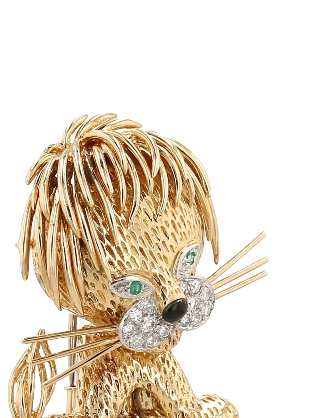 Pre-owned Van Cleef & Arpels 1960 18kt Yellow Gold Lion Ebouriffé Brooch