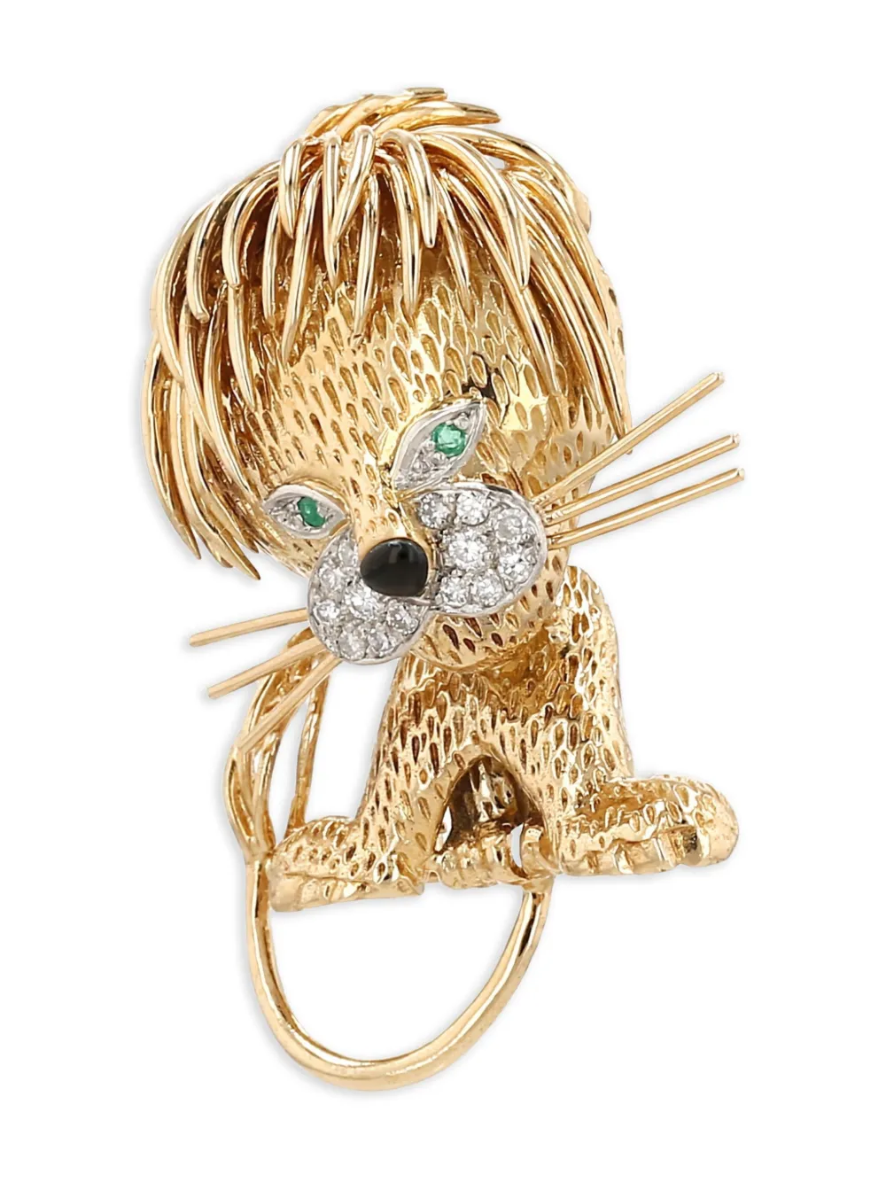 Pre-owned Van Cleef & Arpels 1960 18kt Yellow Gold Lion Ebouriffé Brooch
