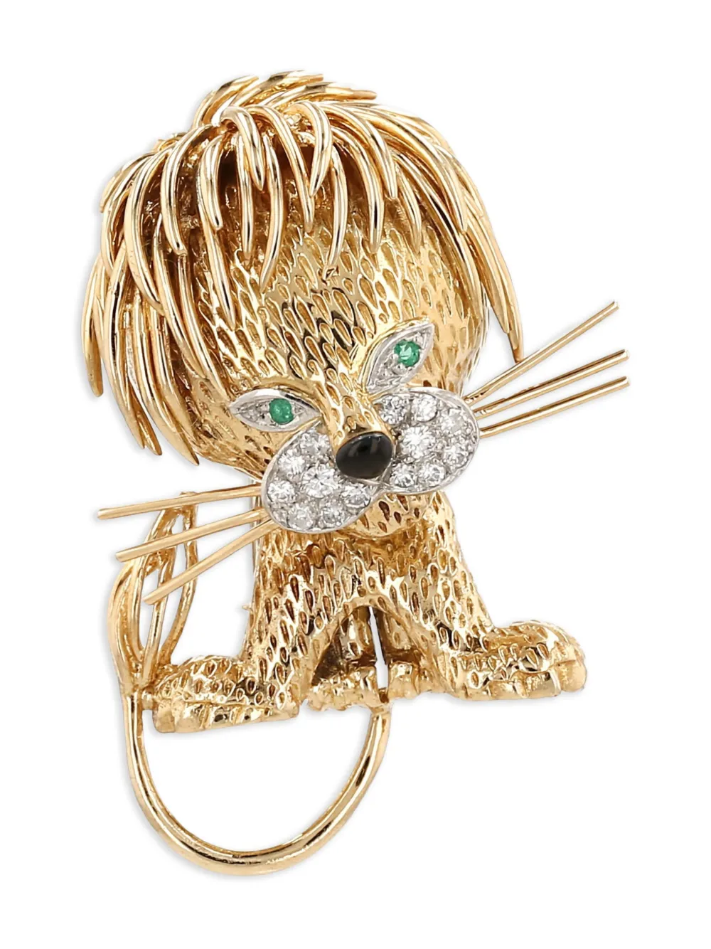 Pre-owned Van Cleef & Arpels 1960 18kt Yellow Gold Lion Ebouriffé Brooch