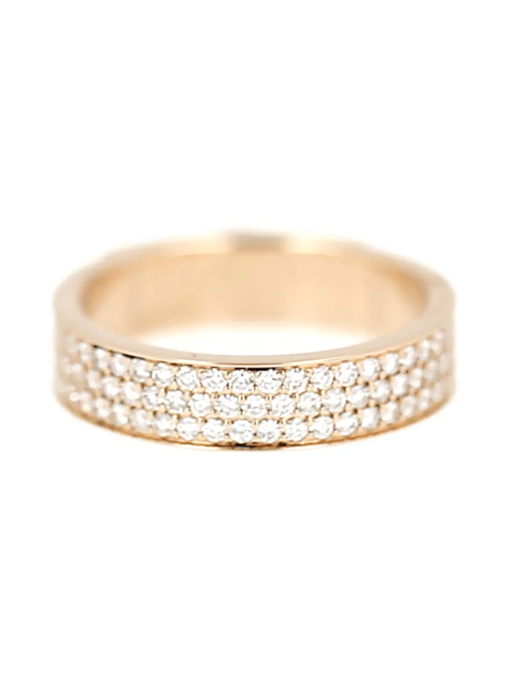 Pre-owned Hermes 18k Rose Gold Diamond Buckle Ring In Pink