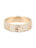 Hermès Pre-Owned 18K rose gold diamond buckle ring - Pink