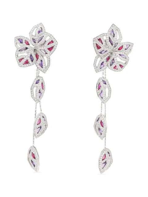 Cartier 18kt white gold Orchid earrings