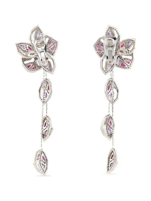 Cartier Pendientes Orchid En Oro Blanco De 18 Ct Plateado