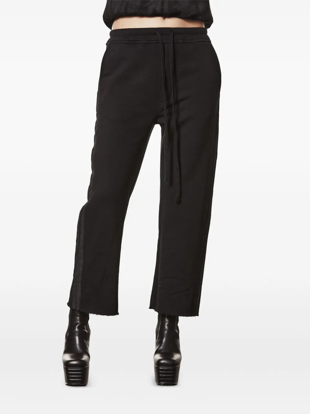 Thom Krom Side-stripe Raw-edge Track Pants In Black