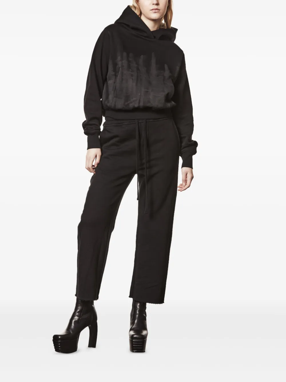 Thom Krom Side-stripe Raw-edge Track Pants In Black