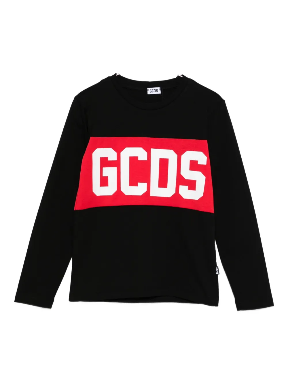 Gcds Logo Long-sleeve T-shirt In Black