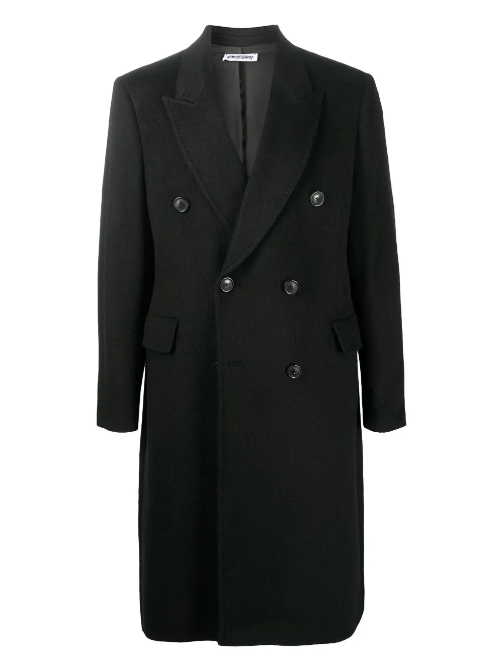 peak-lapel double-breasted coat