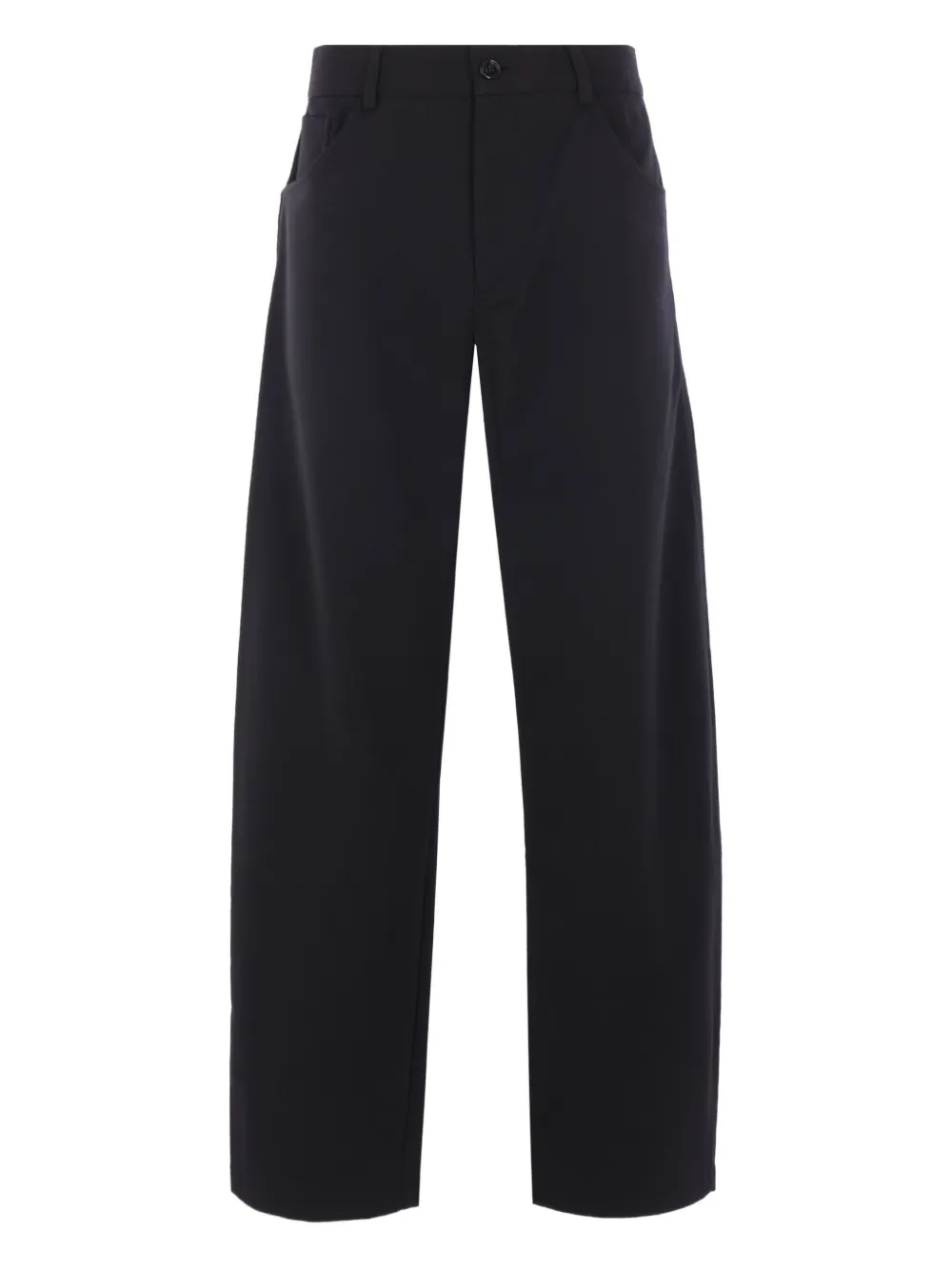 five-pocket twill trousers