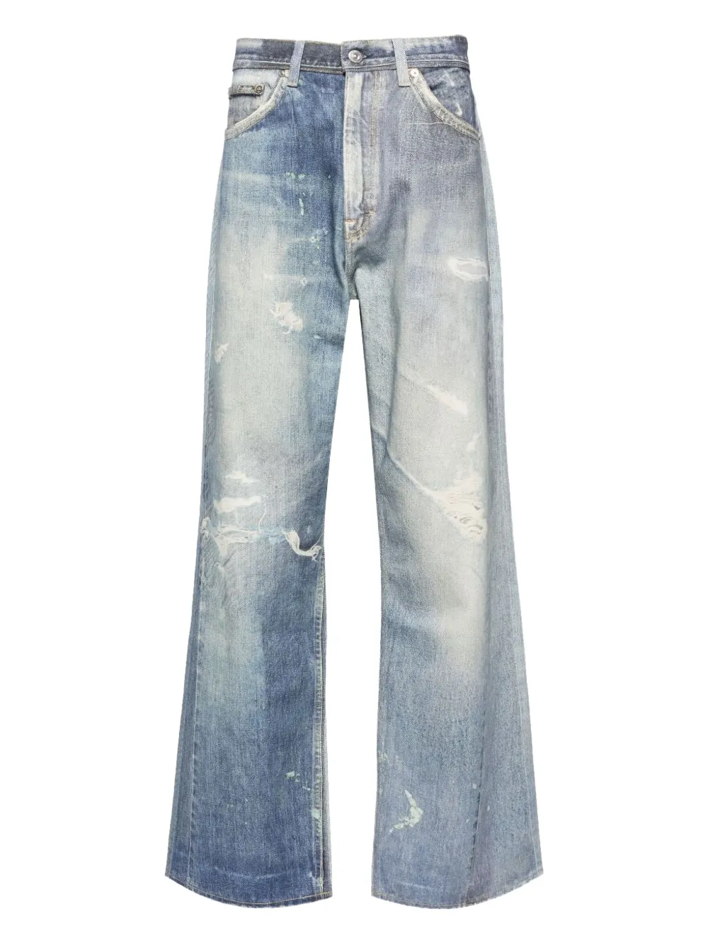 Third Cut printed denim jeans