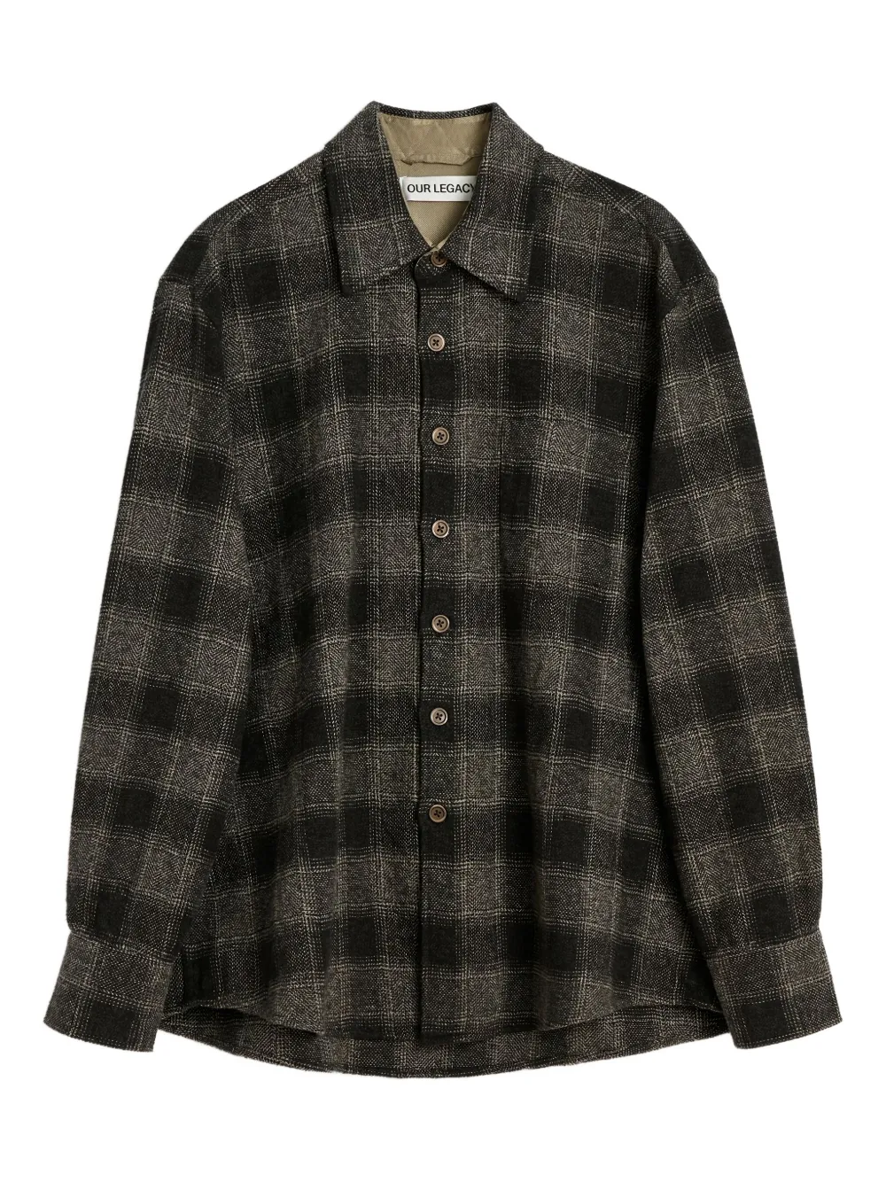 OUR LEGACY checked cotton shirt | Black | Image 1