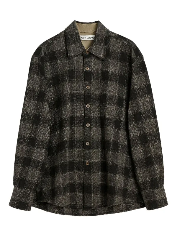 【Our Legacy】チェックシャツ Check Shirt 人気コレクション OUR LEGACY チェック シャツ | ブラック | FARFETCH JP