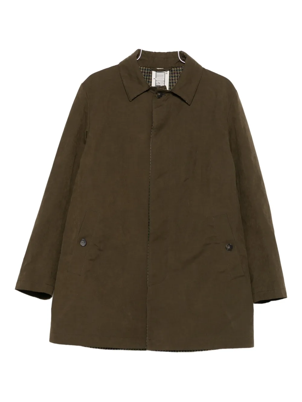 L'impermeabile Buttoned Raincoat In Green