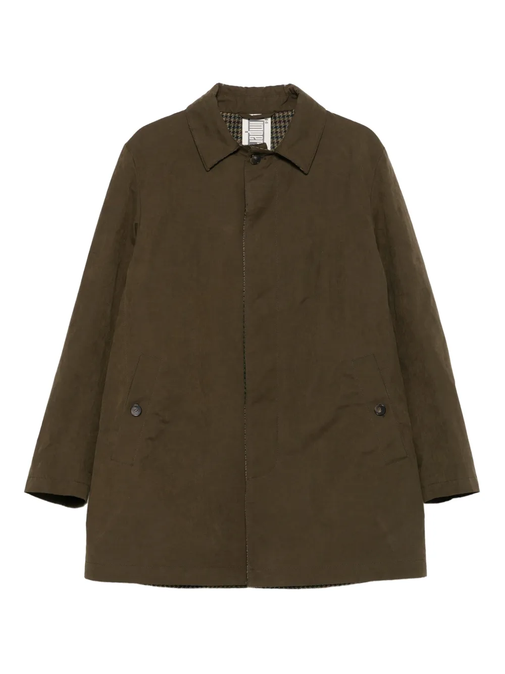 buttoned raincoat