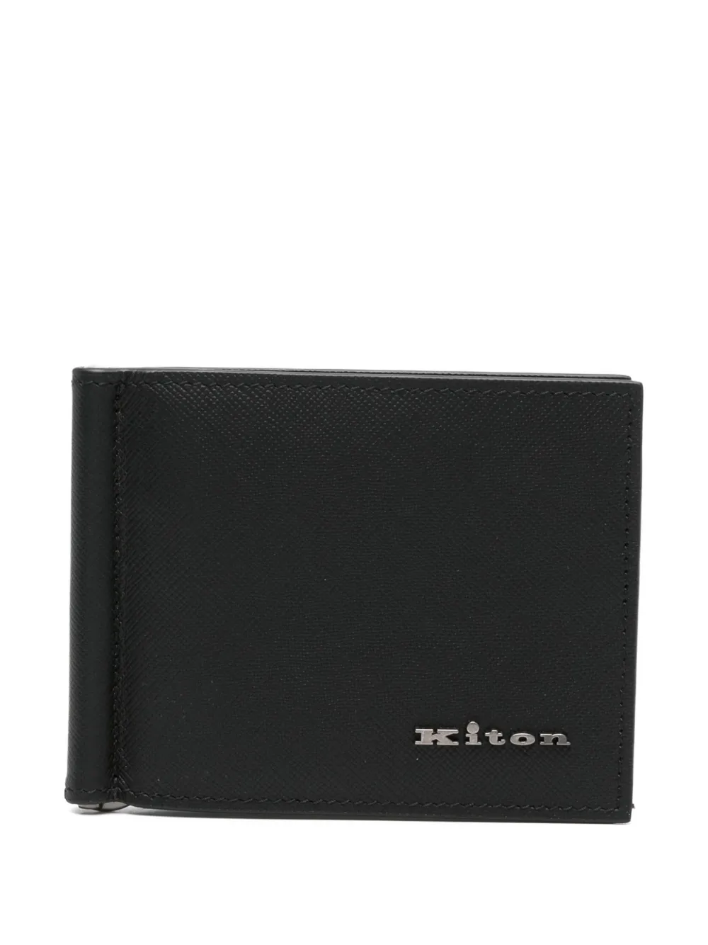 Kiton Leren portemonnee Zwart